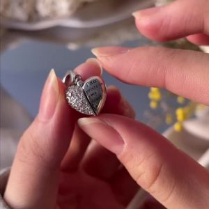 Hạt Charm Bạc 925 Sterling Hình Trái Tim Tình Yêu Mặt Dây Chuyền Gia Đình Phù Hợp Với Vòng Tay Nữ Quà Tặng Tự Làm Khảm Zircon Charm Hình Trái Tim