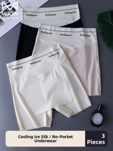 MiiOW | Womens Safety Shorts Ice Silk Thin Summer Bottoming Skirt Cat Person Anti Exposure Shorts Breathable Underwear Briefs