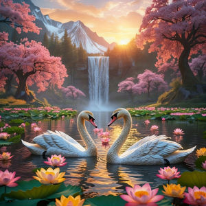 Huacan Full Diamond Painting Swan Lake Lotus Diamond Mosaic Animal Landsacape New Collection Gift