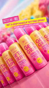 DAZZLE ME X SmileyWorld Get A Grip! Semburan Setting Makeup — Prime + Set Anti-Pollution 50ml | Waterproof and sweat-proof | Suitable for all skin types