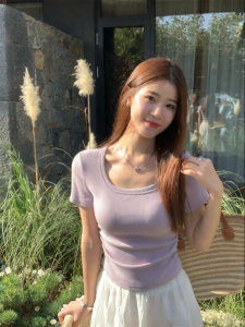 SHUOMENG | Summer New Fashionable Pleated High-end Unique Slim-fit T-Shirt