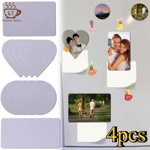 การพิมพ์แบบรีดความร้อนแม่เหล็กติดตู้เย็นเปล่า4ชิ้นสติ๊กเกอร์ตู้เย็นการตกแต่งบ้านแม่เหล็กทรงกลมติดตู้เย็นรูปหัวใจ