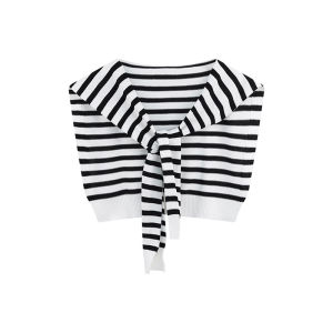 Classic Stripes Outdoor Shawl Womens Fall and Winter All-Match Fake Collar Decorative Waistcoat Air-Conditioned Room Shoulder Multi-Functional Scarf