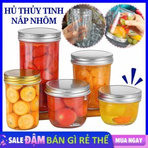 Hũ Thủy Tinh Nắp Nhôm Làm Sữa Chua Bánh Plan - Hũ Pet Nắp Nhôm Đựng Gia Vị Đồ Khô 100ml - 3800ml - 500ml / Hũ Sữa Chua Lọ Thủy Tinh Tròn Miệng Rộng