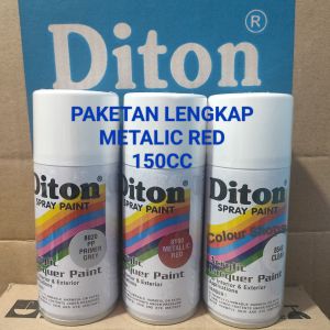 Pilok Cat Diton Metallic Red 8190 Primer Grey Epoxy 8020 Clear 8540 Paketan Merah Metalik 3 klg 150cc Pilox Cat Semprot Diton Spray Paint