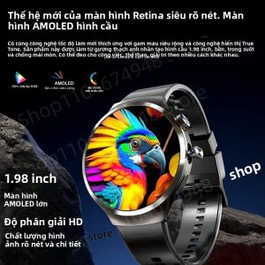 Đồng Hồ Thông Minh Full Netcom 4G/5G Màn Hình AMOLED 1.98 Inch 210 °   Camera Xoay Android 13 Hệ Thống Kép GPS Pin 1900mAh Thiết Bị Theo Dõi Sức Khỏe