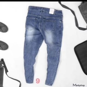 Quần jean nam xanh bạc rách chất liệu jean cao cấp vải Jean co giản 4 chiều cực đẹp chuẩn from ôm dáng skinny sang trọng MS04