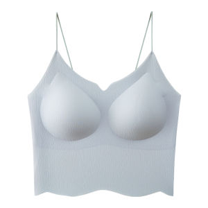 Bra for Women Wire-Free Seamless Longline Camisole Integrated Cups