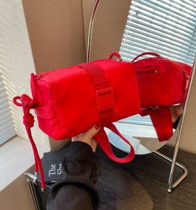 Red Sports Messenger Bag New Arrival Toast Bag Female Casual Fitness Fashion Small Square Bag Wide Shoulder Strap Shoulder Bag Female