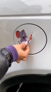 Miếng dán trang trí nắp bình xăng A95 A92 Sạc Điện xe ô tô xe hơi decal chống thấm nước