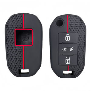 3 Button Silicone Car Key Chain Ring Shell Cover Case Holder For Peugeot 208 301 308 508 5008 3008 Citroen C5 C4 2010 2021 2023