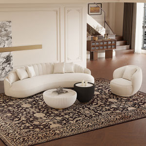 French Style Chinese Style Cashmere Sofa Living Room Small Apartment Shaped Beauty Salon Cream Style Sofa Rest Area Reception