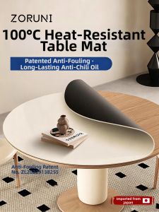 CHUANQIMINGMEI | Round Luxurious Heat-Resistant Waterproof and Oil-Proof Table Protector