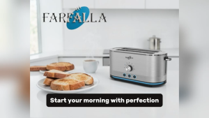 Farfalla FBT-6061 | 4-Slice Bread Toaster | Stainless Steel | LED Indicator | With Crumb Tray