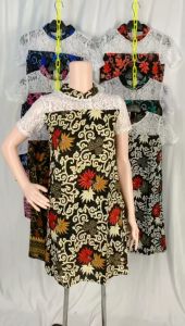 Dress Merlyn-86 Matt Batik Silk Mix Brukat Realpict LD 92 Resleting Belakang Fit To L