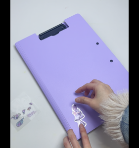 A4/Long Clipboard with Cover File Folder Organizer Purple Clip Board Document Organizer for Office/School Double Clips