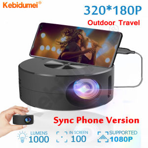 Kebidumei Mini Projector Protable Projector 180P 4K Outdoor Wire 360 Home Travel Camping Smart Tv Box Movie For OS Android