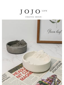 Creative Trendy Ashtray JOJOS L PD.Clear Living Room Coffee Table Home Use Ashtray Fashionable Gift Concrete Material