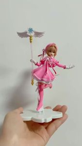 Bandai | Anime Lovely Pink Card Captor SAKURA Action Figures Models PVC Figure Model Car Cake Decorations Magic Wand Girls Toys Gift