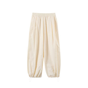 Quần ống rộng MiiOW cho nữ vải lụa băng mỏng rộng rãi họa tiết đèn lồng