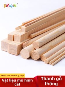 DUOCAIHANI | DIY Wooden Stick for Models Round Wooden Rod Real Wood