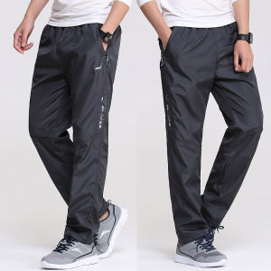 Spring and Summer Thin Sports Pants Mens Trousers Loose Plus Size Polyester plus Web Pants Windproof and Rainproof Single Layer Work Pants