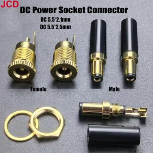 JCD | JCD 1 PC Mạ Vàng Dòng Điện Cao DC Ổ Cắm Điện Bộ 5.5*2.1 Mm Nam Đến Nữ Cắm 30V 20A Bộ Kết Nối Cho Thiết Bị Điện Tử