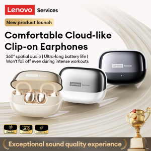 Lenovo | Lenovo RS101 Wireless Open-Ear Bluetooth 6.0 Clip-On Earbuds for Gaming Music & Sports Long Battery 360° Spatial Sound Earphones