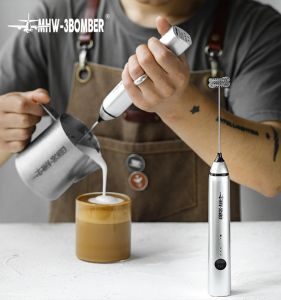 MHW-3BOMBER Handheld Electric Coffee Foam Maker USB Powered Milk Frother for Coffee Latte Art Barista Tools Kitchen Gadget