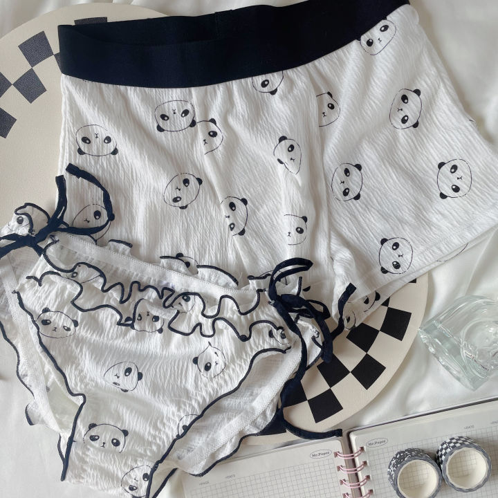 Underwear%20Set%20Female%20Male%20Pink%20Cartoon%20Print%20mid%20Waist%20Polyester%20Fiber%20Youth%20Couples%20Briefs%20Flat%20Angle%20Pants%20-%20Image%208