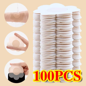 40/60/100 Pcs Ultra-Thin Disposable Round/Floral-Shaped Seamless Breathable Self-Adhesive Nipple Covers Bra Breast Patch