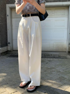 Hello Canon High Waist Wide Leg Casual Pants Womens Loose Fit Straight Cut Trousers Summer New Style Elasticated Waist