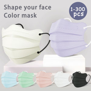 1-100pcs Disposable Face Mask Individually Wrapped 3 Layer Morandi Color Protective Anti Dust Face Cover Fashion Shape Design M