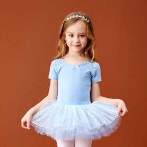 Childrens Ballet Dance Skirt Long Sleeve Puffy Skirt Practice Uniform Cotton Material round Neck Design Summer Collection