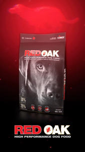 RED OAK High Performance Dog Food with 30% Protein and 25% Fat Promotes Healthy Skin and Strong Muscles Made in Canada. For All Life Stages. 15 kg