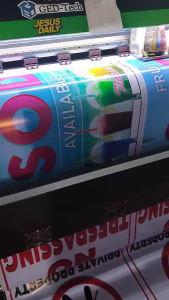 TARPAULIN fruit soda signage tarpaulin banner/a4 size laminate