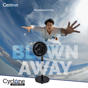 CENTON Powerful Turbo Adjustable Floor 5 Blades Stand Fan - Cyclone Series
