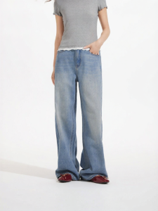 Hotwind | Summer New Flash Diamond Wide Leg Jean Trousers