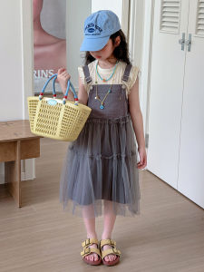 MUMUPAOPAO | Summer Korean Style Girls Overalls Dress Set