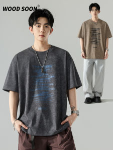 Wood soon | Vintage Dye Street Style Casual Loose Short Sleeve Tshirt