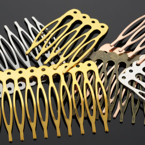 10 Pieces 5 Tooth Comb Base Gold Bronze Hair Clip DIY Jewelry Wedding Bridal Hair Ornament Handmade Hands-on