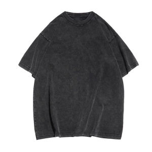 Large Size 300 Pounds Washed Vintage Basic Pure Cotton Mens T-shirt Summer Casual round Neck Half Sleeve Loose Fit Daily Wear