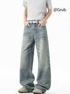 Grace Rub | American Retro Washed Whisker Straight Leg Denim Trousers