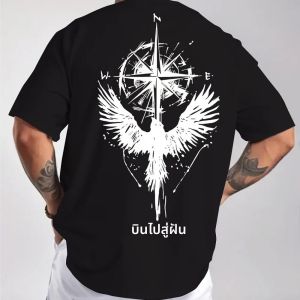 ผู้ชายฤดูร้อน Angel พิมพ์รูปแบบเสื้อยืดคอกลมที่ทันสมัยและสะดวกสบายกลางแจ้ง Skin Friendly Casual Top