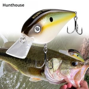 เหยื่อปลอม Hunt house Crankbait แบบลอยน้ำ ขนาด 65 มม./16.5 กรัม สำหรับตกปลาเทราต์ ปลากะพง ปลาช่อน ปลาเพิร์ช KVD 2.5 ทรงสี่เหลี่ยม รุ่น lw902