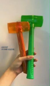 Transparent Rubber Mallet / Tiles and Glass Hammer (WOODEN HANDLE ORANGE AND PVC HANDLE GREEN)