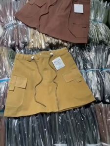 🍒🍒🍒CHÂN VÁY CHỮ A KAKI PHỐI DÂY RÚT TÚI HỘP NỮ ẢNH THẬT 100% UTRBR