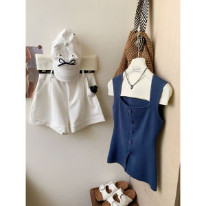 Dopamine Sweet Spicy Girl Slit Strap Vest Women Summer New Waist Cinched Slimming Outerwear Sleeveless Trendy Top