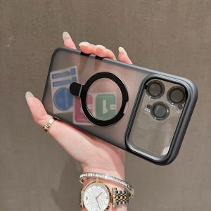 Ốp Lưng Kim Loại Trong Suốt Từ Tính Chống Sốc Cho iPhone Pro Max 16 15 14 Plus - Có Chức Năng Bảo Vệ Camera Và Chân Đế