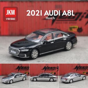 JKM 1/64 Audi A8 A7 Miniature Model 1:64 Premium Toy Car Free Wheel Diecast Alloy Collection Suitable for Hot Wheels Mini GT